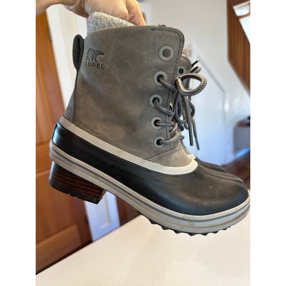SOREL Women's 6 Shoes SLIMPACK III LACE Winter Boots Gray Heel - Picture 11 of 11